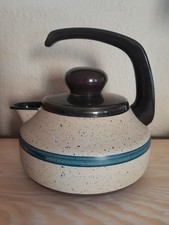 Vintage Enamel Kettle, Kettle, Silit, Blue Stripes