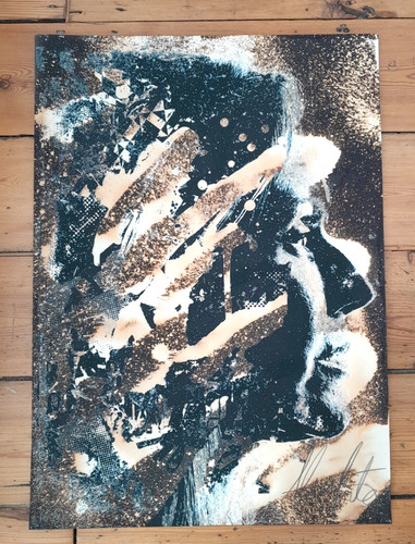Vhils drip signed art print - vhils,