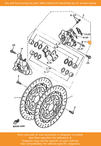 Yamaha clip 3ma 25925 oem - yamaha,