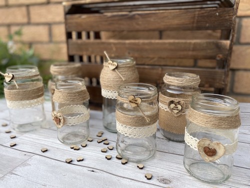 Rustic wedding mixed jars - wedding,