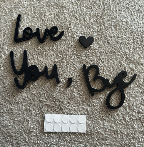 Black wooden wall sign love - wooden, "love