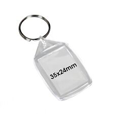 Clear Blank Acrylic Photo Keyring Insert Personalise - Plastic 35mm x 24mm