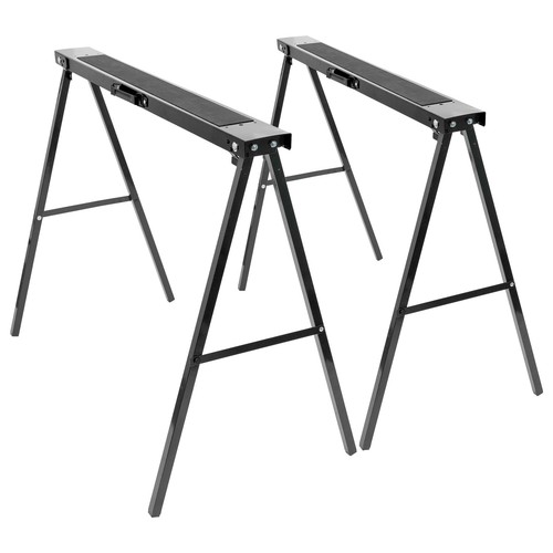Folding iron saw horses - saw,