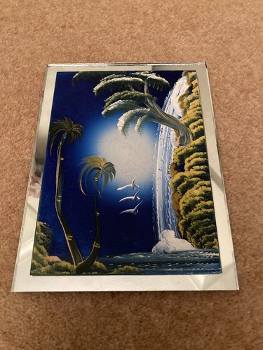 Hand painted frameless mirror - painted,