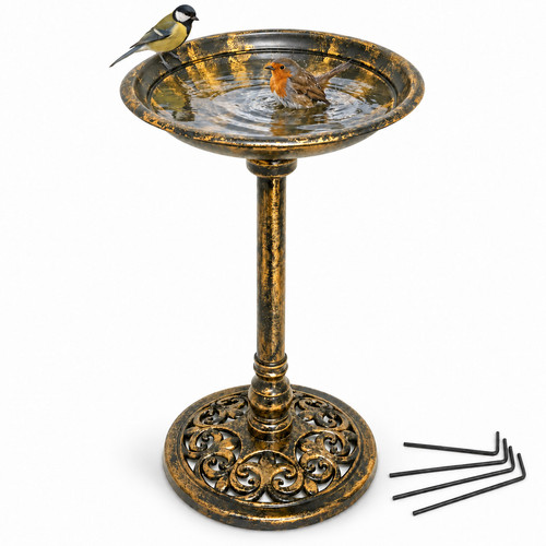Antique bronze bird bath - antique,