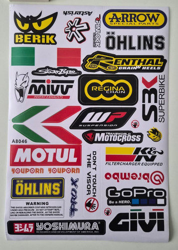 Motorbike sticker sheet - motorbike, a4