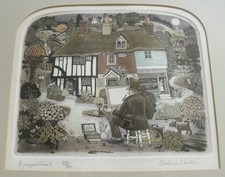 Framed Ltd Ed Graham Clarke Etching "By Appointment"(289/300) - 14 3/4 x 14 3/8"