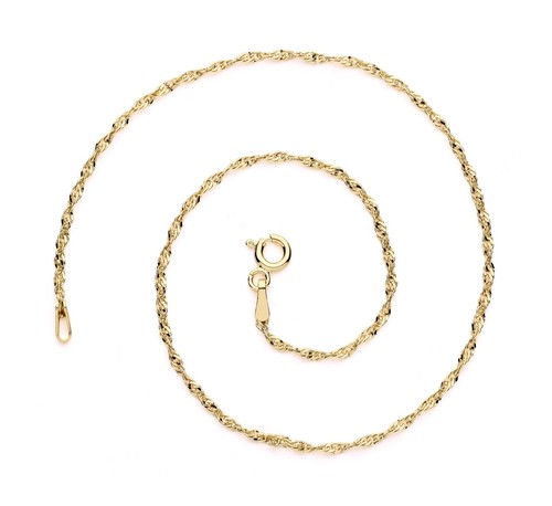9ct gold silver ankle - 10.5",