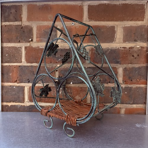 Vintage wine rack metal - wine, rattan