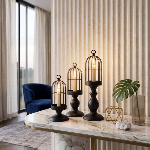Set birdcage candle - of, 3