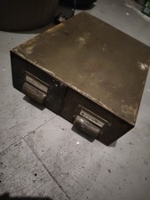 Vintage Two Drawer Card Index Metal Filing Cabinet