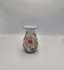 Greek Studio Pottery Floral Ruffle Edge Vase 14cm