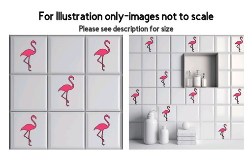 Vinyl flamingo wall tile decal - vinyl,
