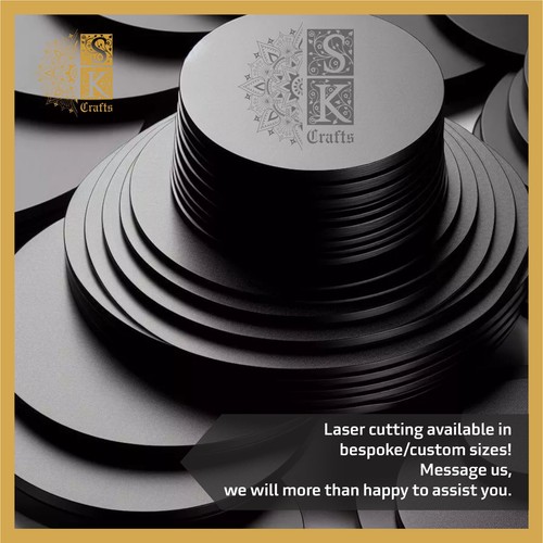 3mm black gloss laser cut - 3mm,