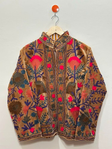 Brown velvet suzani - brown,