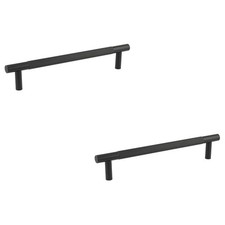 2 PACK Durable 300mm Black Face Fix Pull Handle for Easy Grip - Door Handle