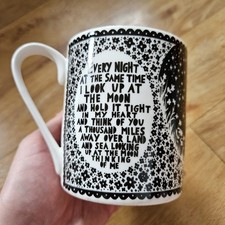 ROB RYAN This Same Moon Mug Cup Tea Coffee Black White Small 