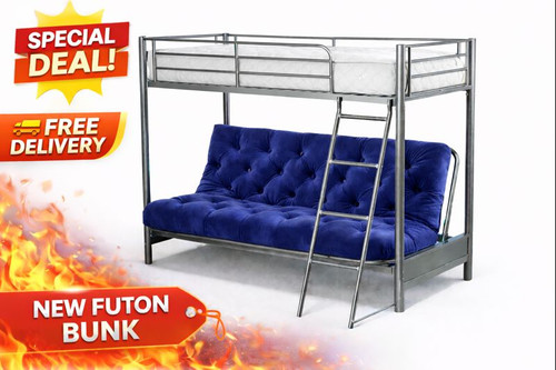 Metal futon bunk bed silver - bunk, |