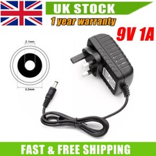 9V 1A Ac/Dc UK Plug Power Supply Adapter 9V Adapter Charger Mains Lead New