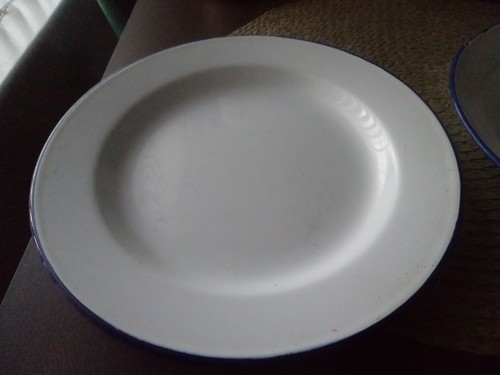 Vintage enamel bowl and plate - vintage,