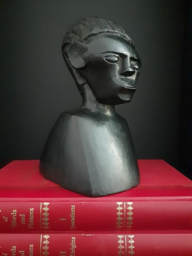 African carved head and - african,