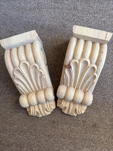 Pine corbel carved wood - pine,