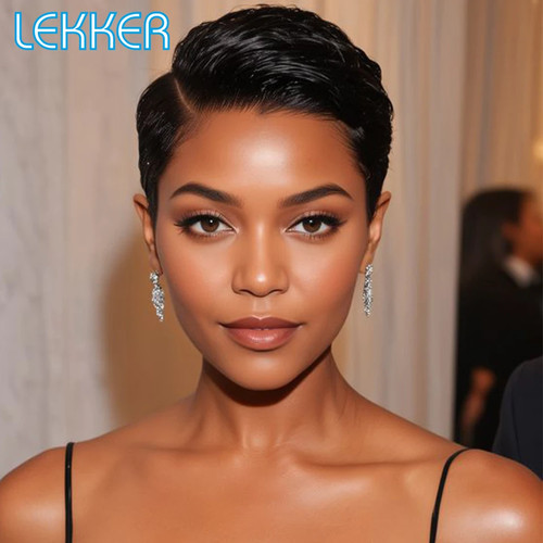 Short pixie cut human - short,