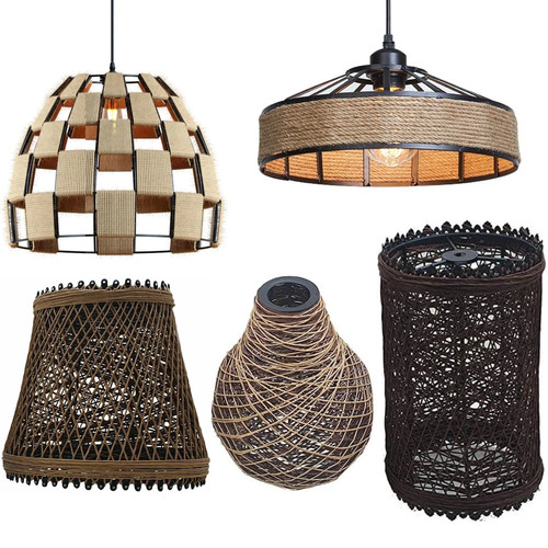 Natural rattan woven - rattan, pendant