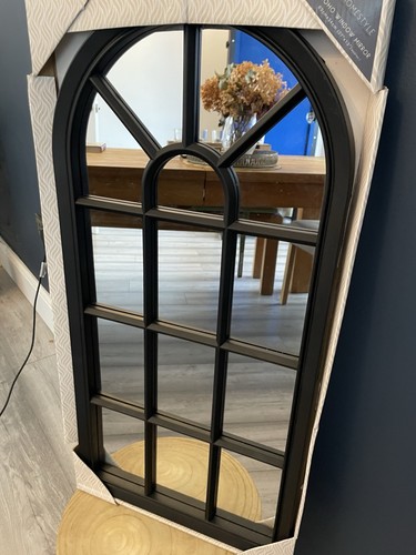 Arched black window - black, mirror