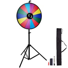 VEVOR 24" Roue de la Fortune Color Prize Wheel Versicolore Réglable Carnaval