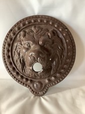 Vintage cast iron  French Lion head water spout feature for pool or fountain