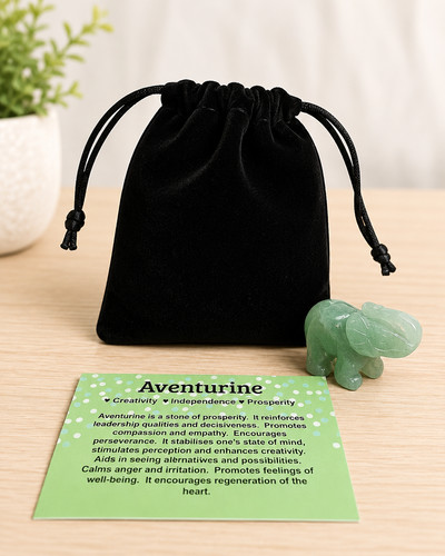 Natural aventurine elephant - natural,