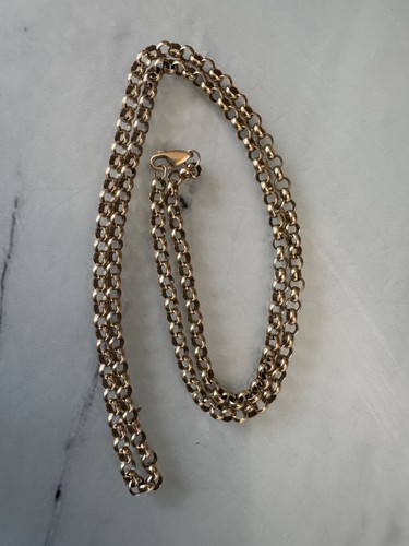 9ct yellow gold belcher - 9ct, chain