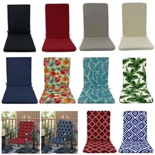 Water Resistant UV Protection High Back Chair Pads Outdoor Garden Seat Cushions