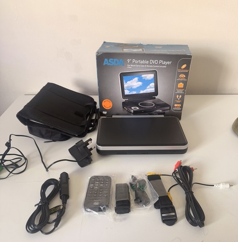 Asda black portable dvd - 7",