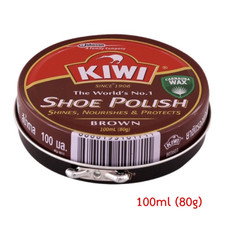 100ml(80g) KIWI Brown Shoe Boot Polish Wax Glossy Shines Nourishes Protects K