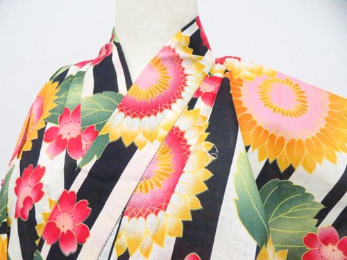Japanese kimono yukata cream - yukata,