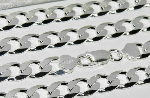 Sterling silver curb chain - curb, 9mm