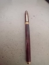 Vintage  Elysee En Vogue Brown lacquered marble Fountain pen GT Great condition