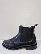 Russell & Bromley Men's Cadogan Brogue Calf Leather Black Chelsea Boot 