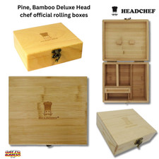 Headchef Smoker's Rolling Station Organiser Box LARGE Deluxe, Small Pine /bamboo