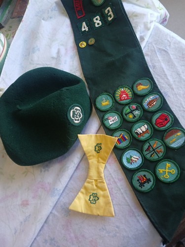 Vintage girl scout hat tie - girl, and