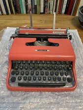 Vintage Faded Red OLIVETTI LETTERA 22 Typewriter & Case