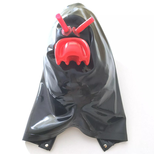 Latex rubber hood mask with - latex,