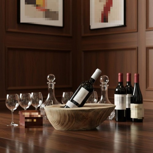 Carved wood wine holder - carved,