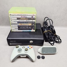 Microsoft Xbox 360 S Slim 250GB Black Console + 11 Games Bundle Tested & Working