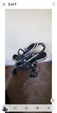Icandy Peach 3 Double/ Twin/ Tandem Pushchair pram Buggy in Black Magic 