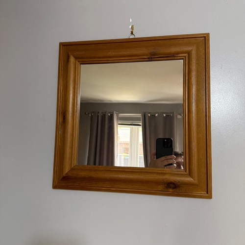 Solid pine wood square - wood, mirror