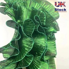 15cm Wide Big Wave Lace Fabric Metallic Lustrous Pleated Ruffle Lace Fabric