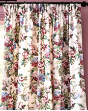 Laura Ashley Pembrey Hazelnut Pencil Pleat Curtains- 88 x 72ins- NEW